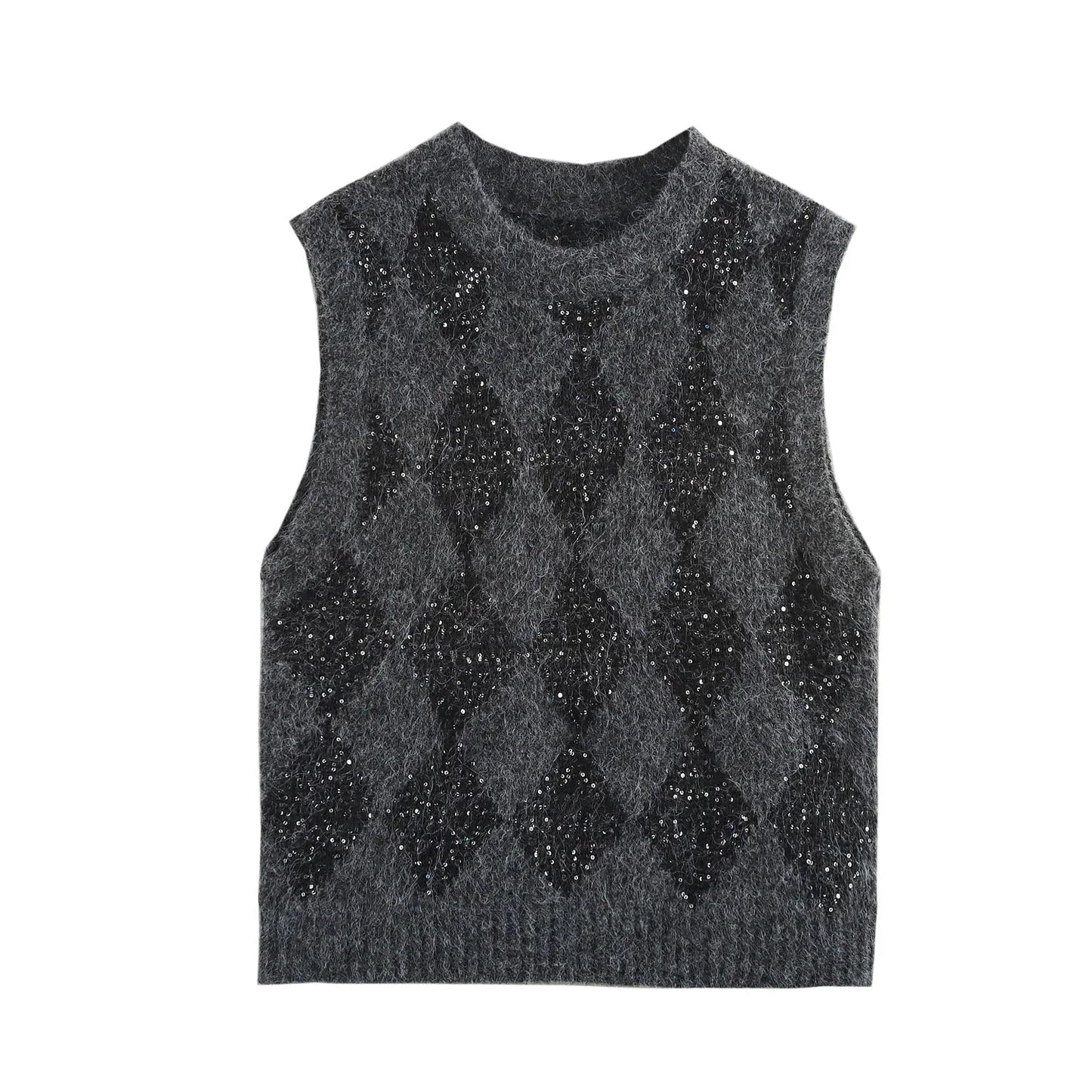 PLAID KNITTED SWEATER VEST