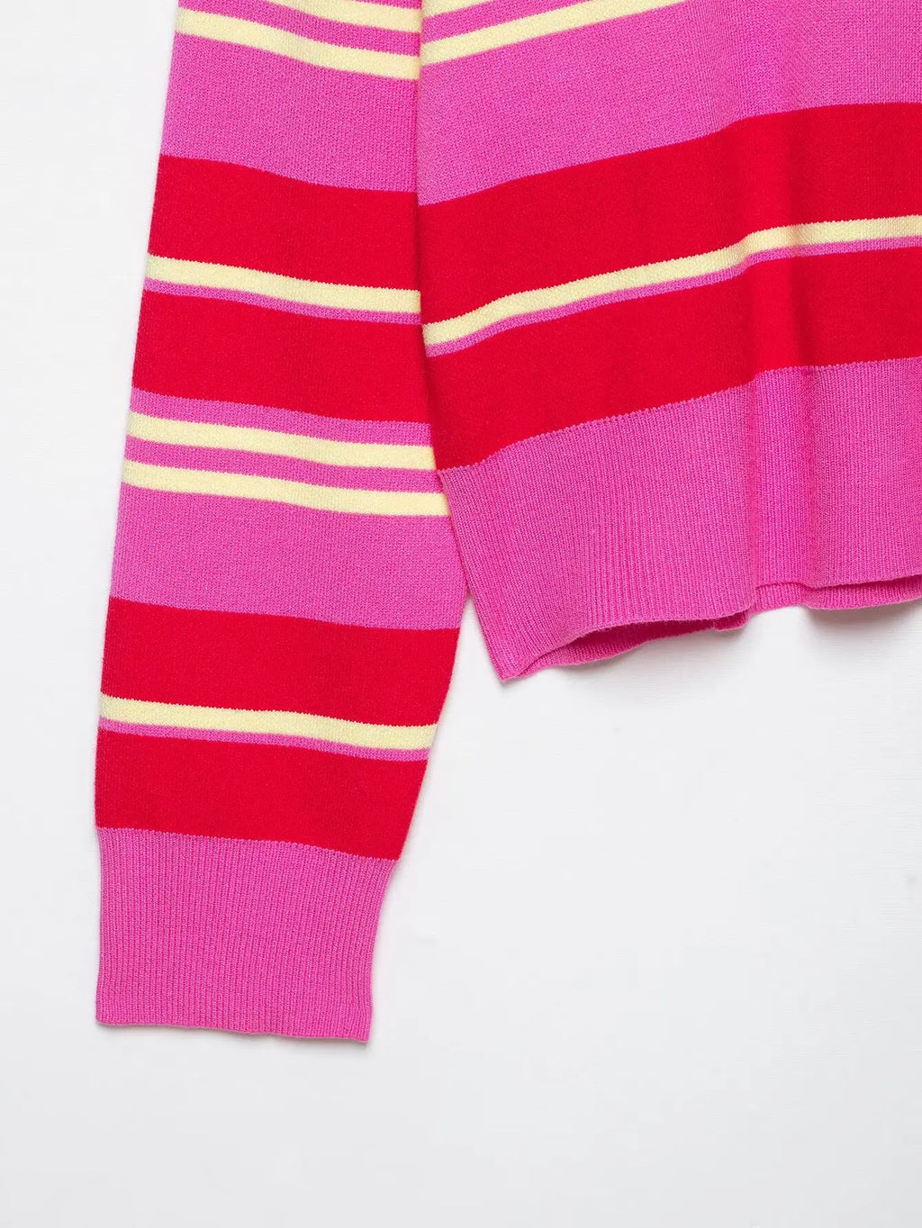 Joelene Striped Polo Collar Knit Sweater