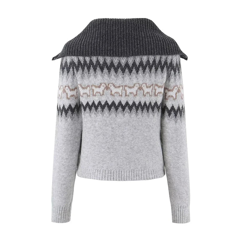 Aurora Nordic Fair Isle Zip-Up Cardigan