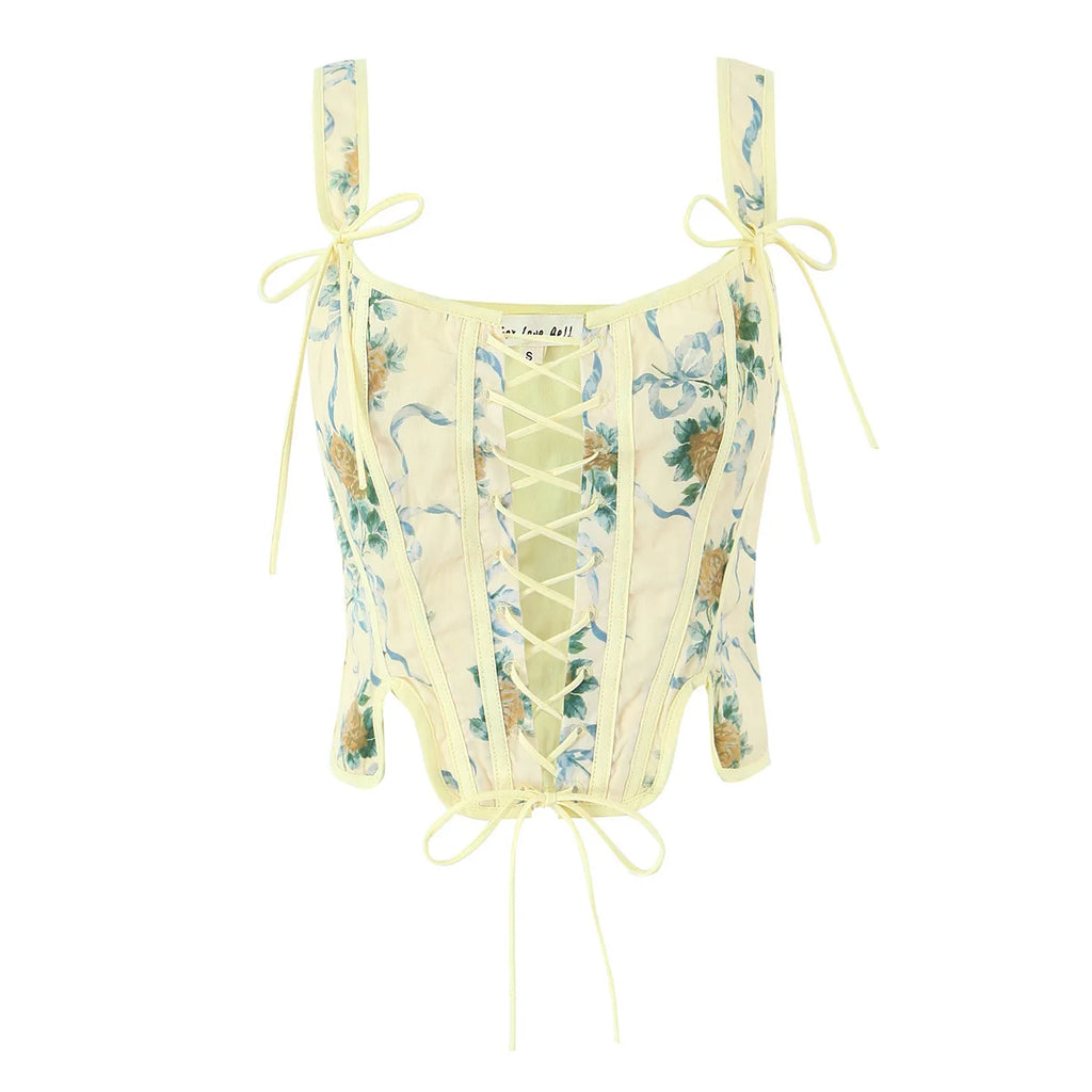 PENY FLORAL LACE UP TOP