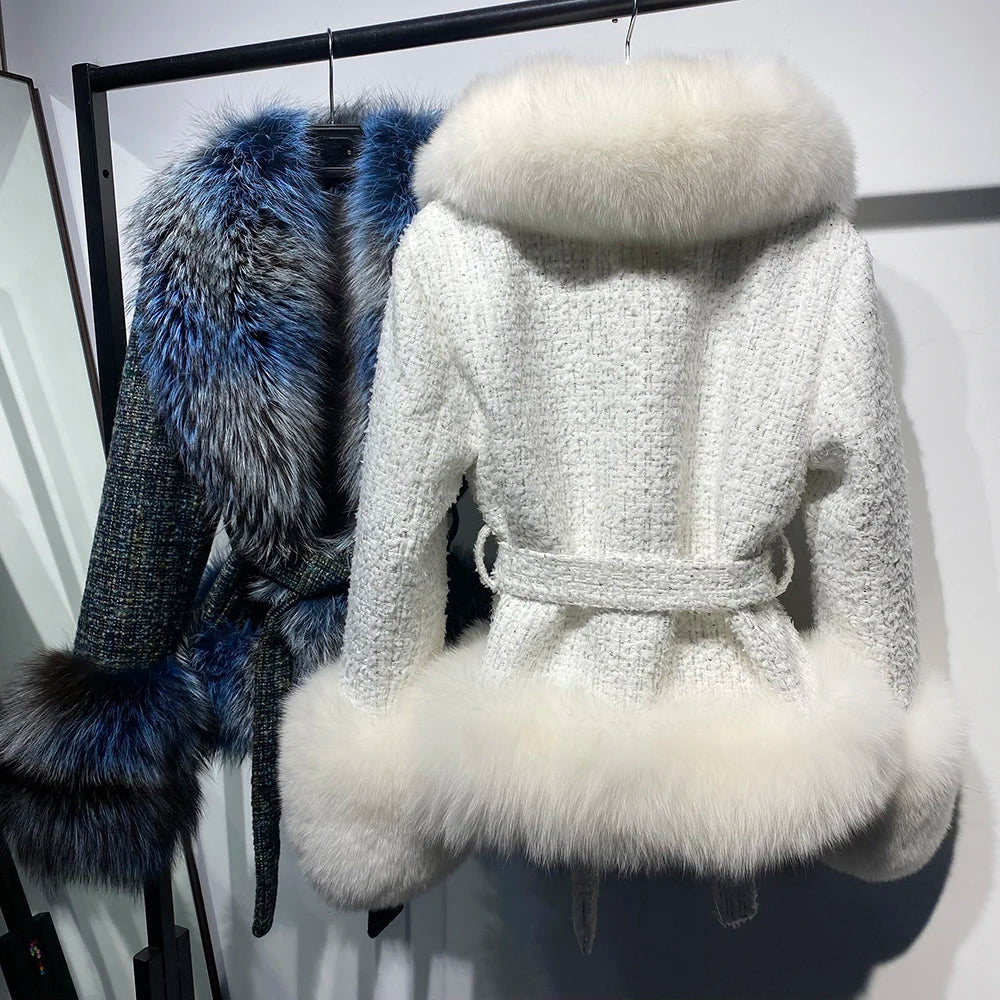 ANNA TWEED FOX FUR COAT