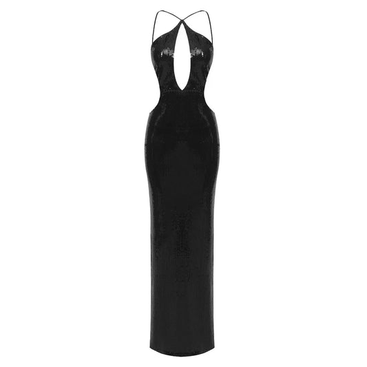 ANNA SEQUIN MAXI DRESS
