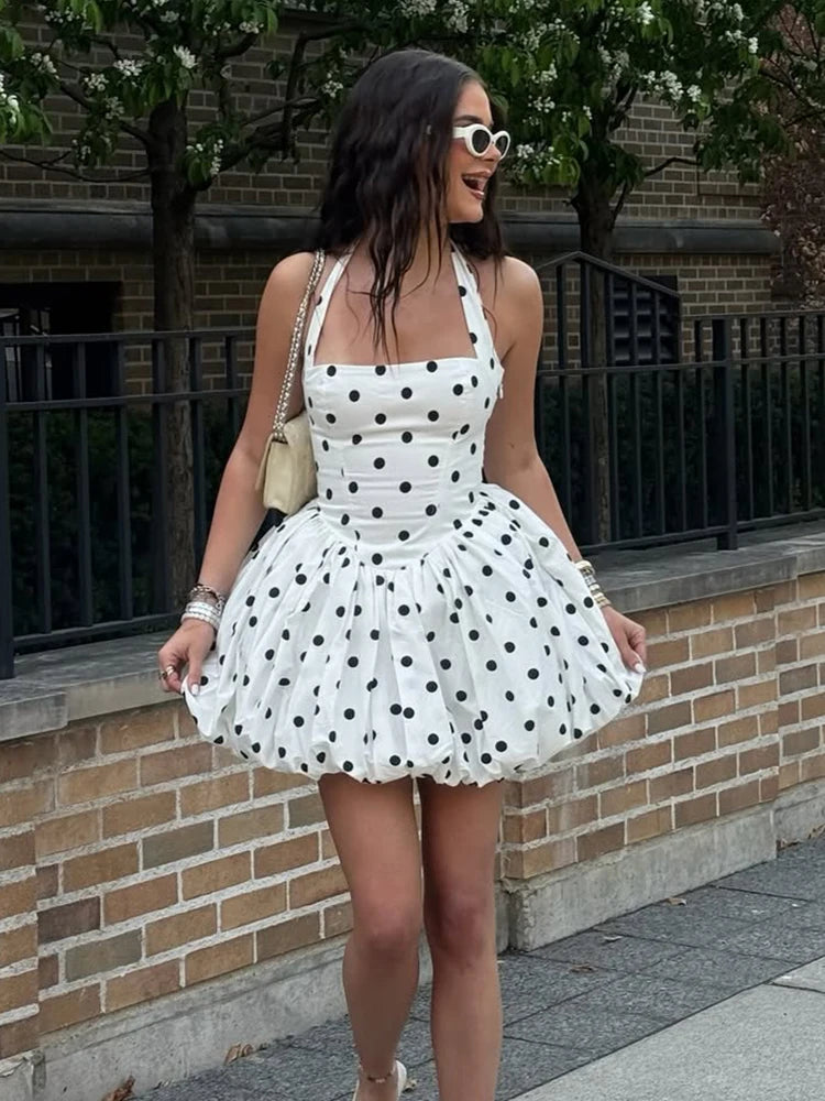 ALESSIE POLKA DOT MINI DRESS