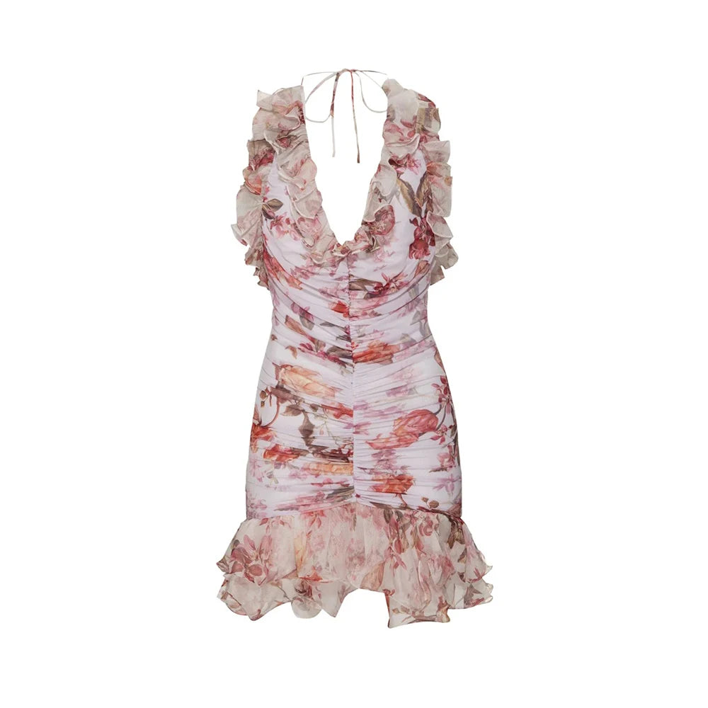SOLVEIG RUFFLE MINI DRESS
