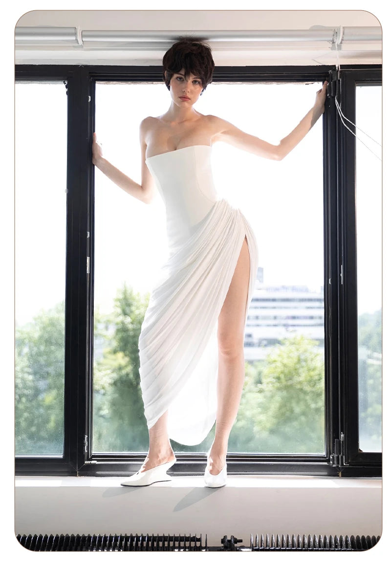 EMILIA DRAPED DRESS