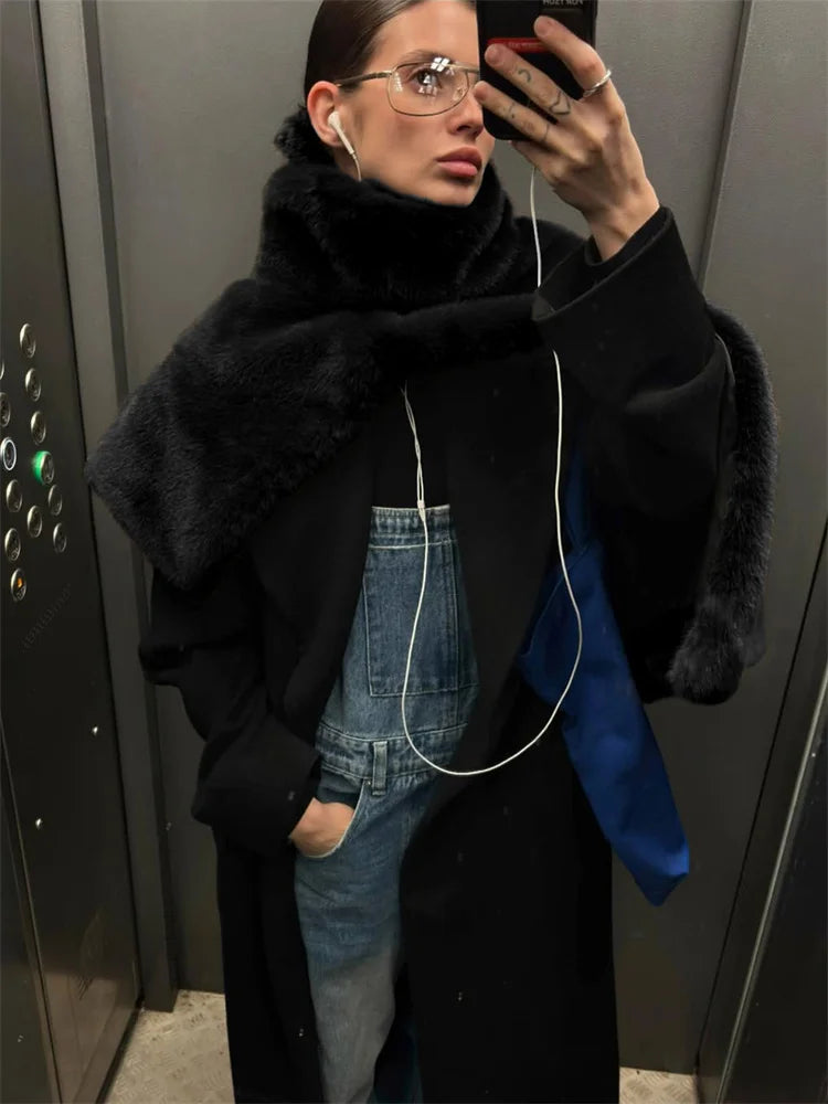 HARLI FAUX FUR TURTLENECK VEST