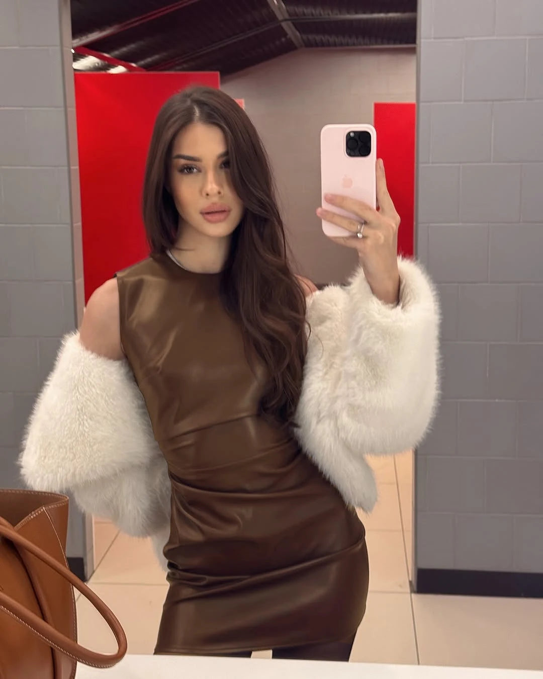 HANNA FAUX LEATHER DRESS