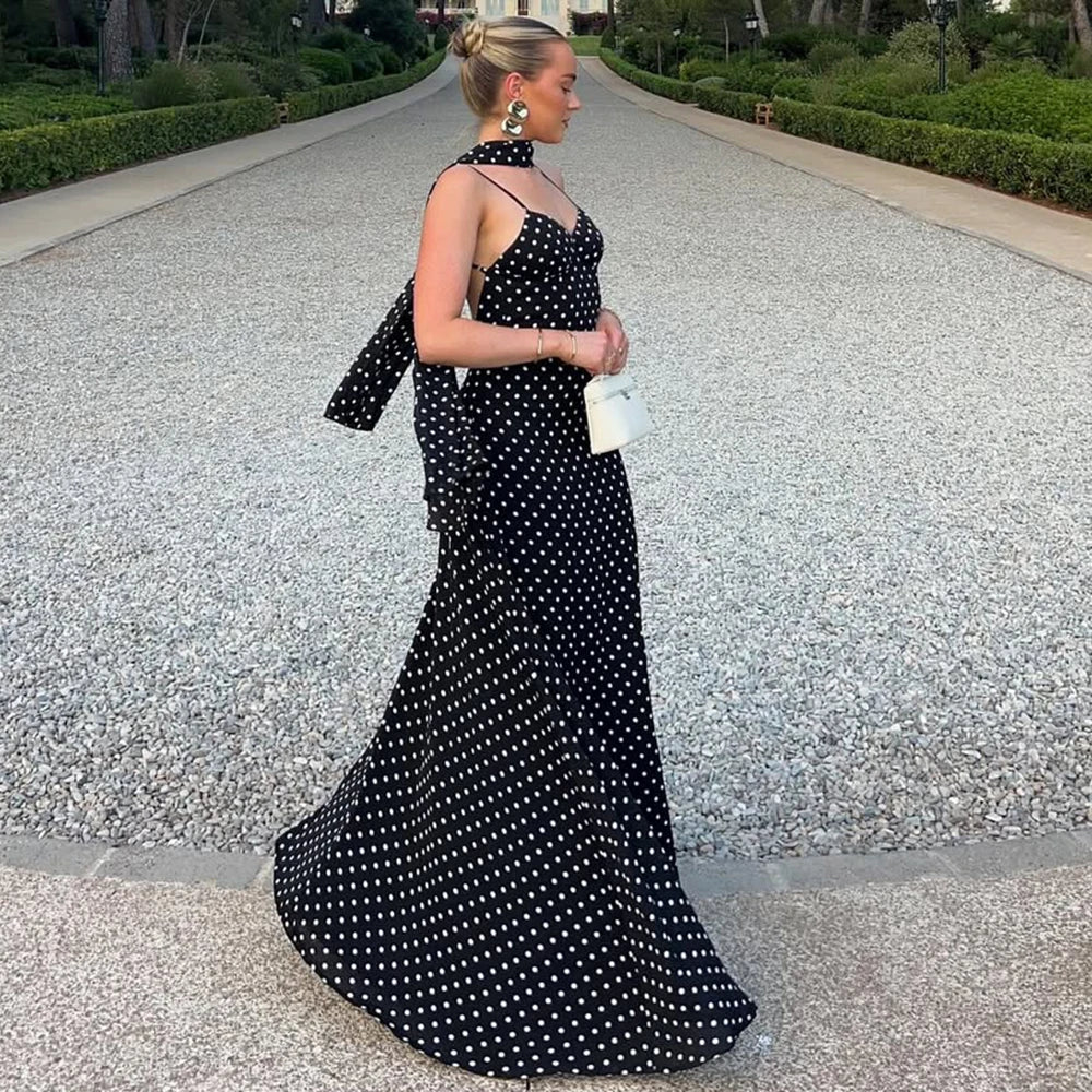 MARIA POLKA DOT MAXI DRESS