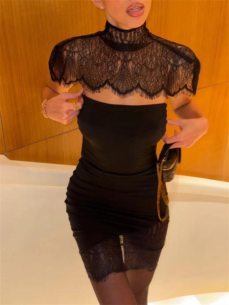 Amber Lace Mini Dress