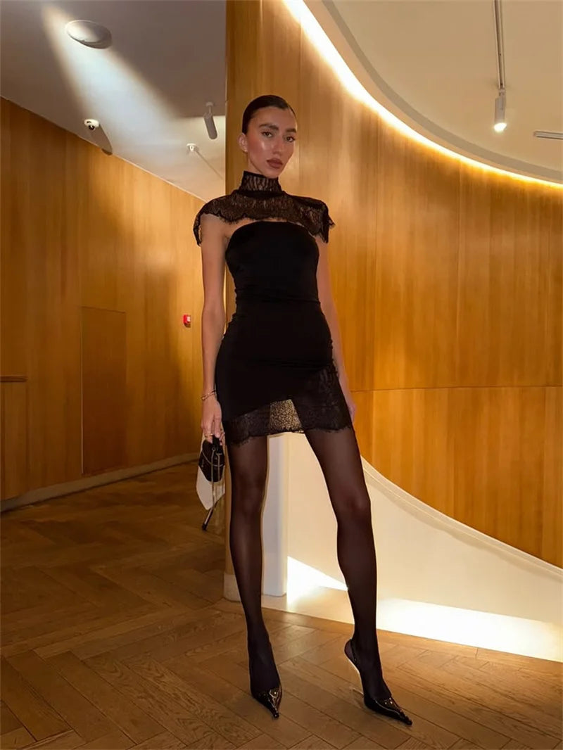 Amber Lace Mini Dress