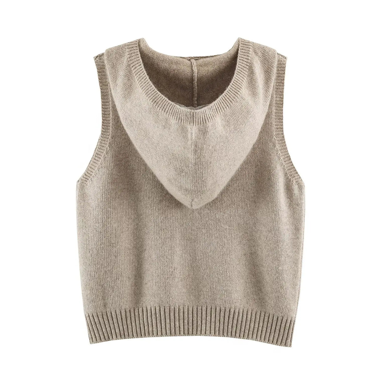 Anna Vintage Casual Hooded Knit Vest