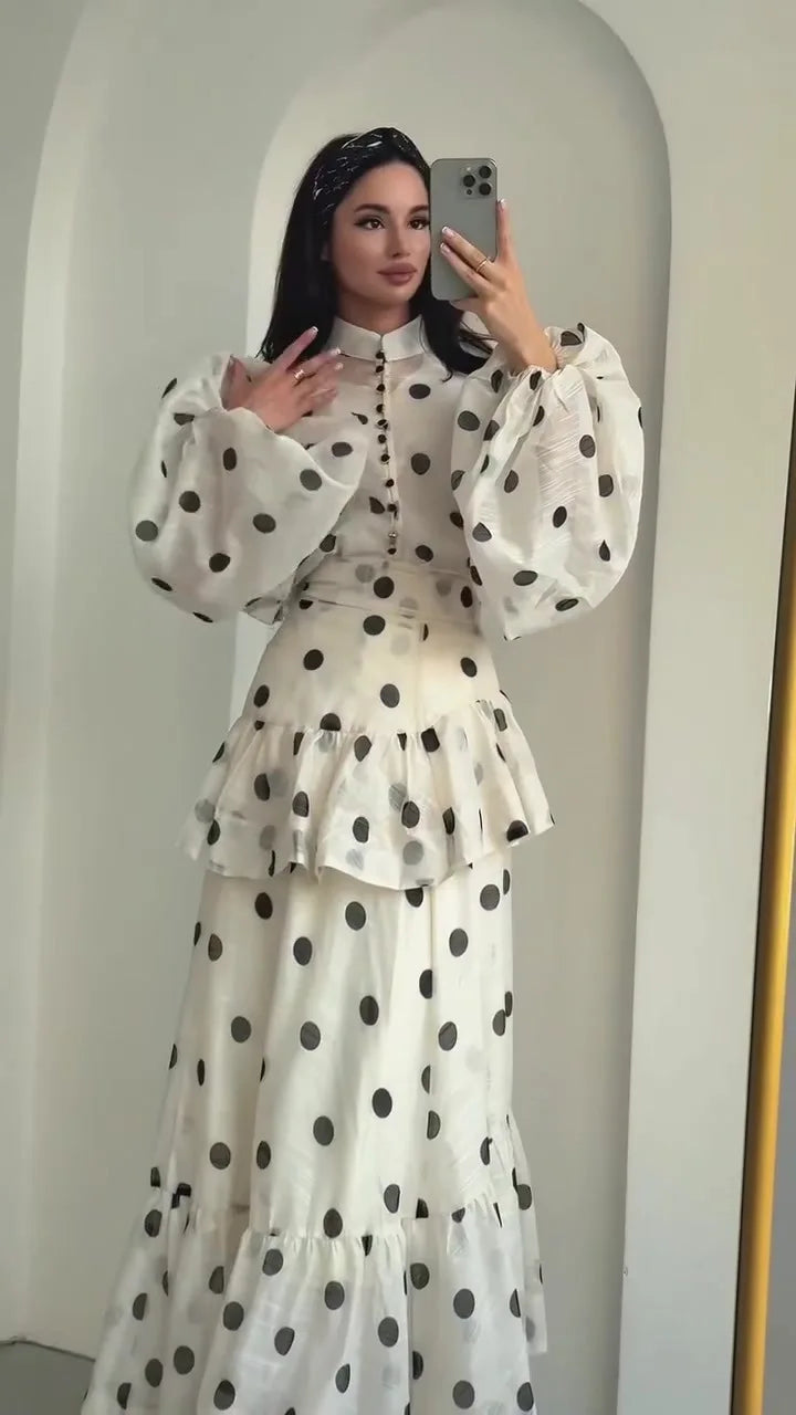 LARA POLKA DOT TWO PIECE SET