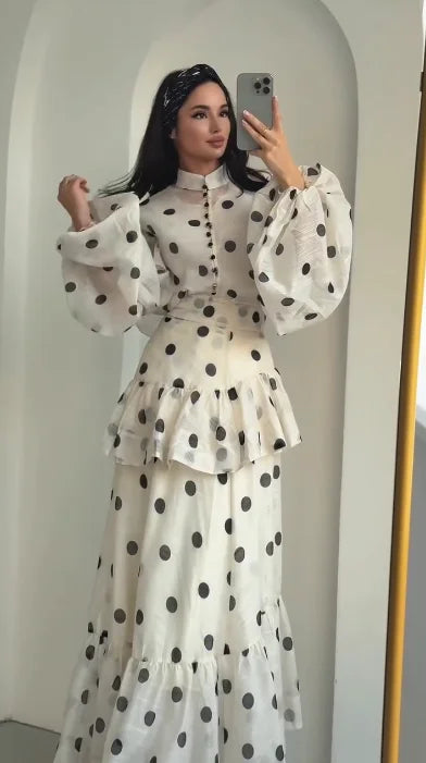 LARA POLKA DOT TWO PIECE SET
