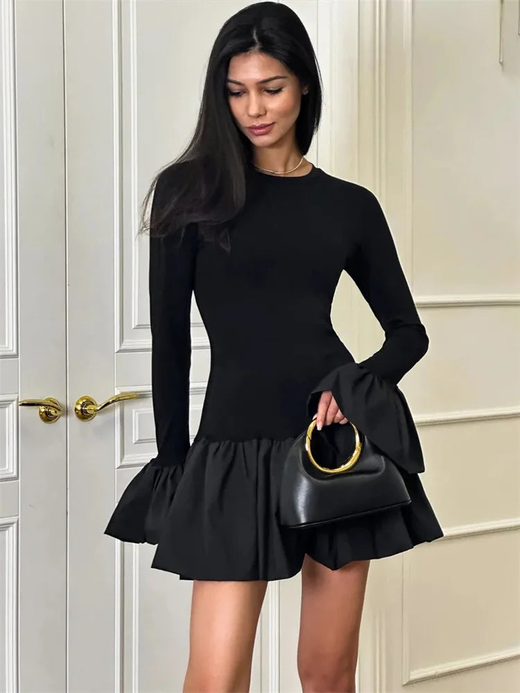 GOCI RUFFLED MINI DRESS