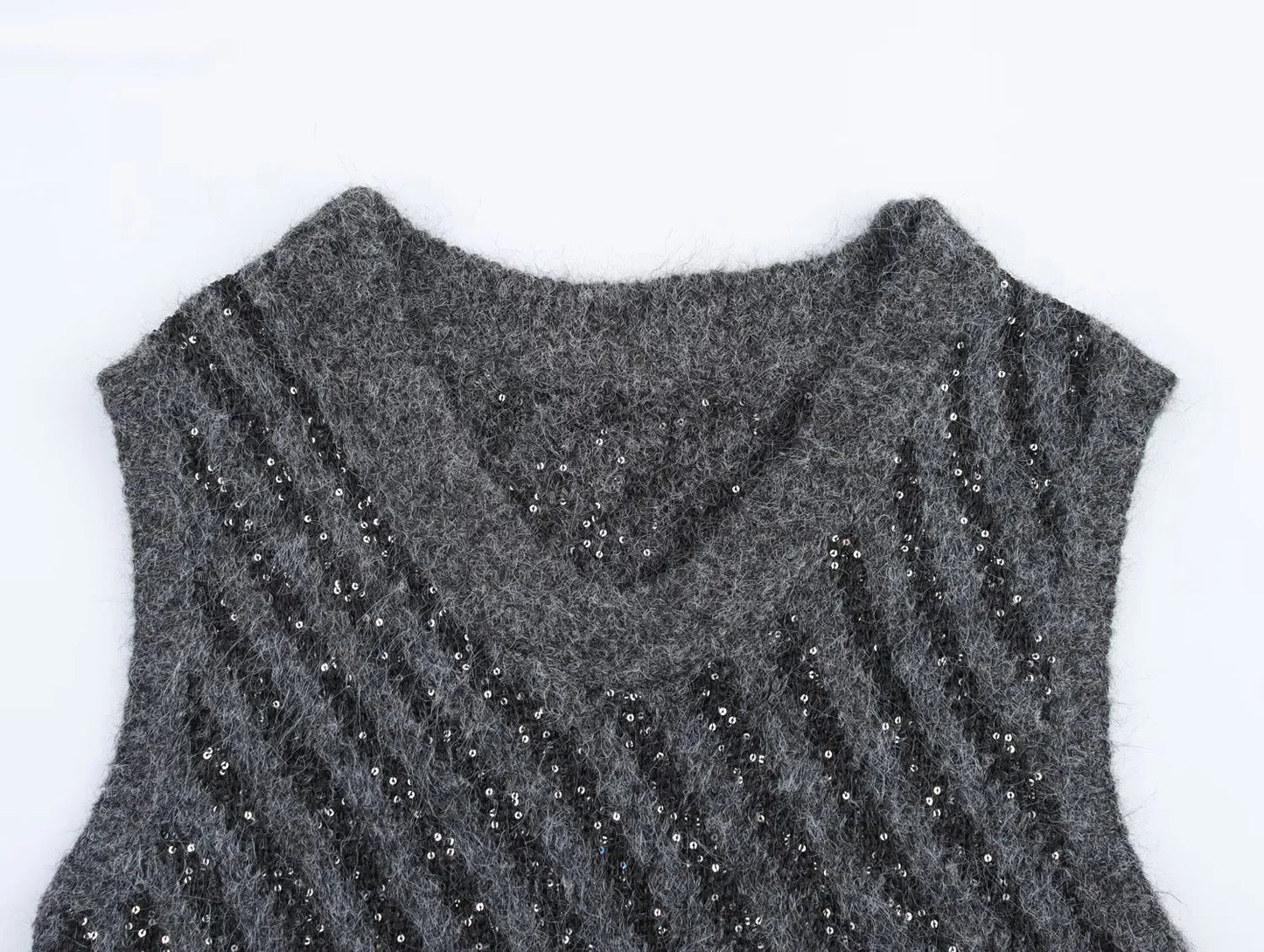 SEQUIN KNITTED SWEATER VEST