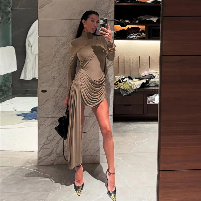 ELIZABETH RUCHED MINI DRESS