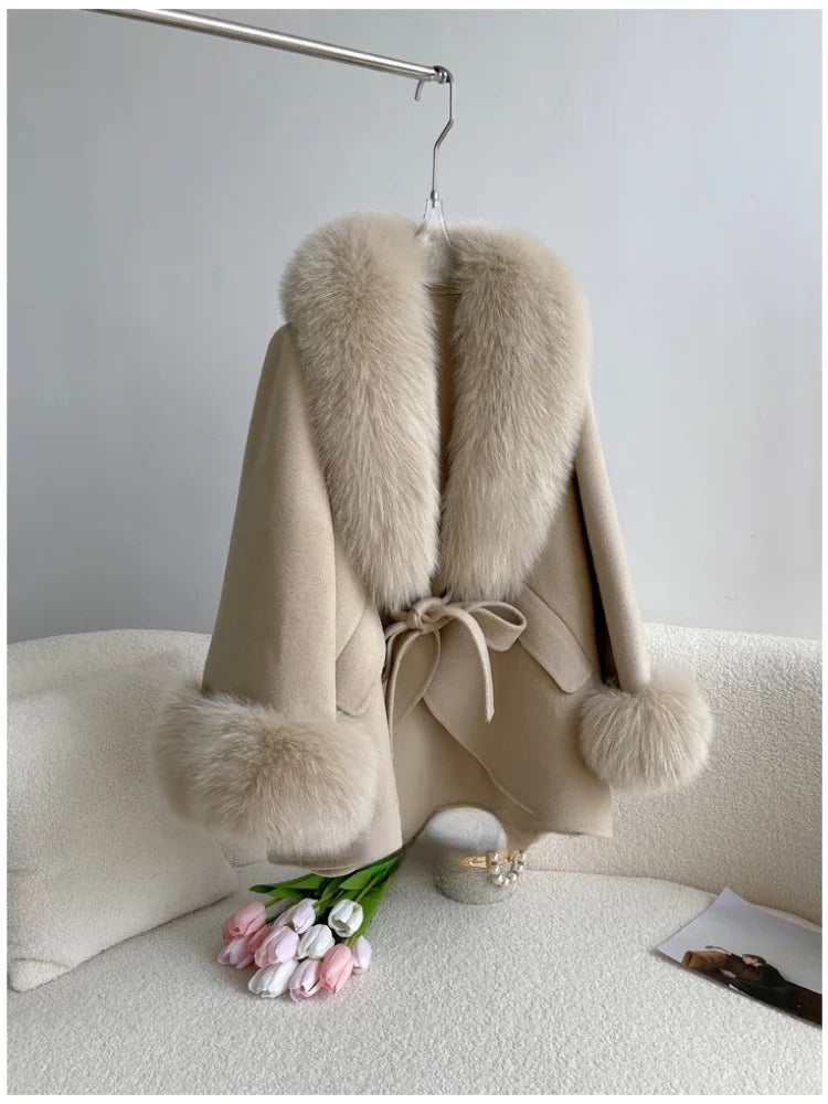 KALA WOOL FOX FUR COAT