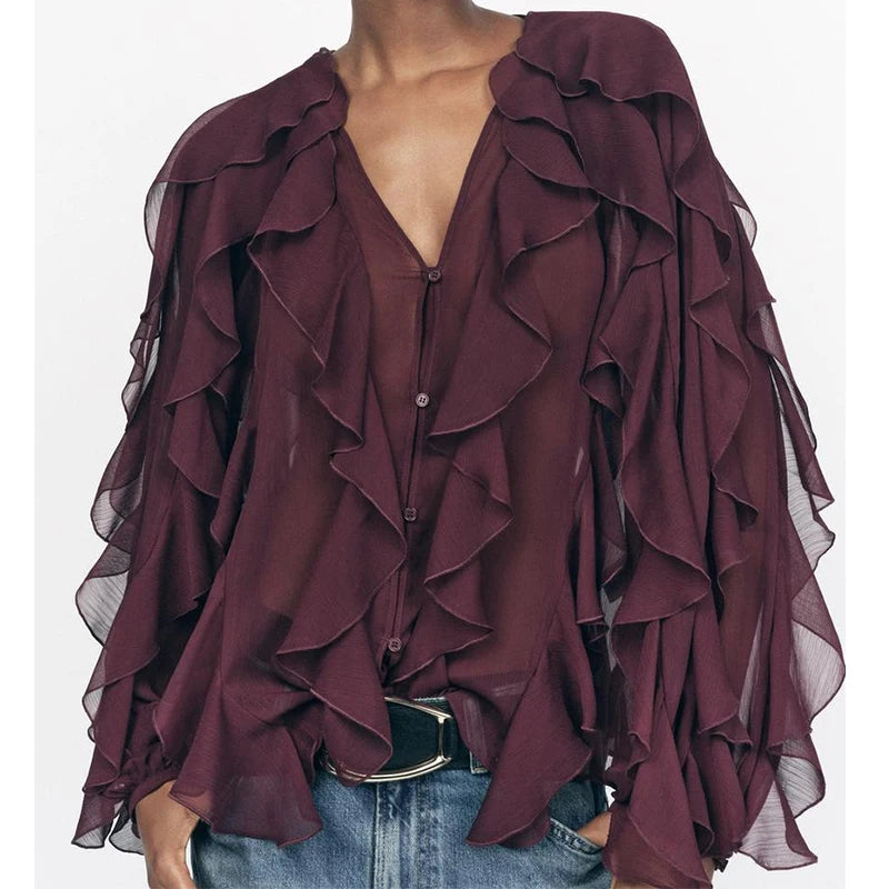 CHIARA RUFFLE BLOUSE