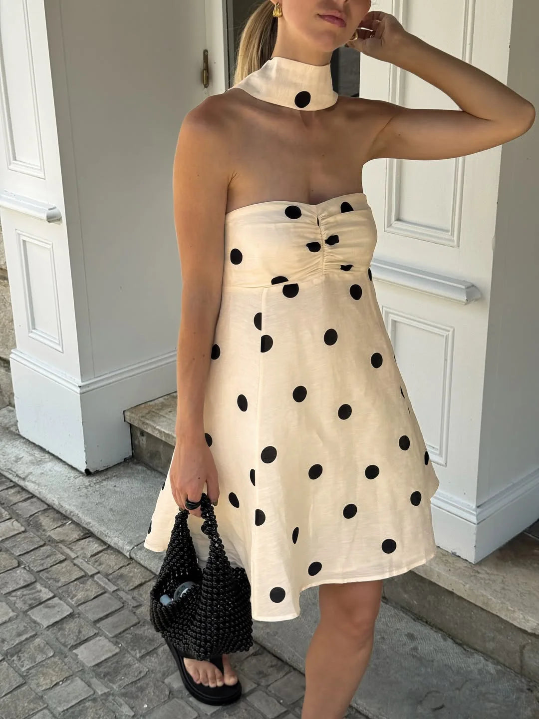 MARENA POLKA DOT MINI DRESS