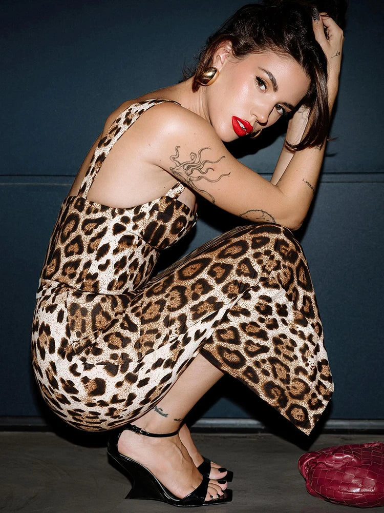 SANI LEOPARD MIDI DRESS