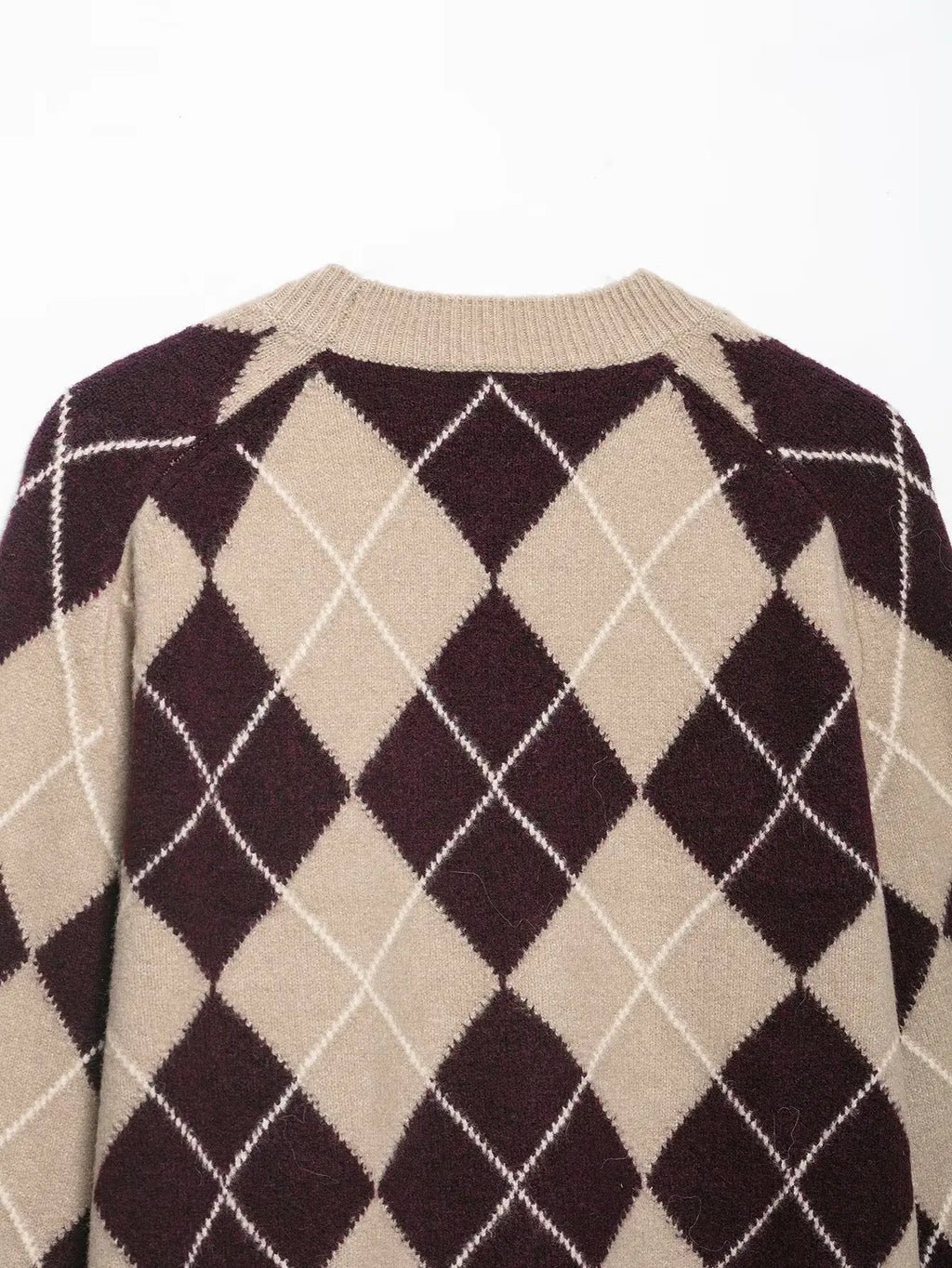 Maida Argyle Knit Crewneck Sweater