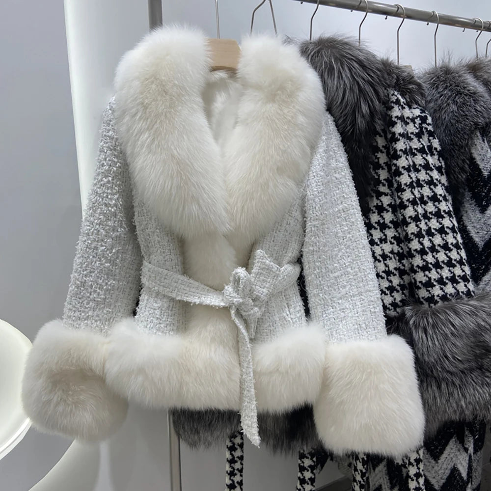 ANNA TWEED FOX FUR COAT