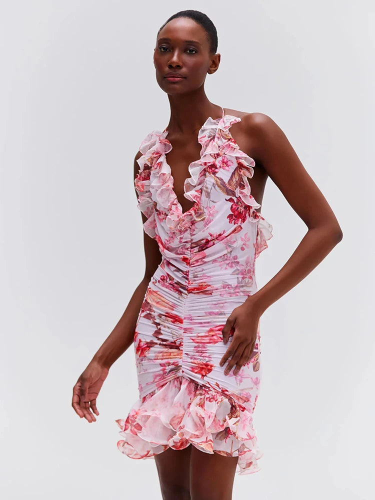 SOLVEIG RUFFLE MINI DRESS