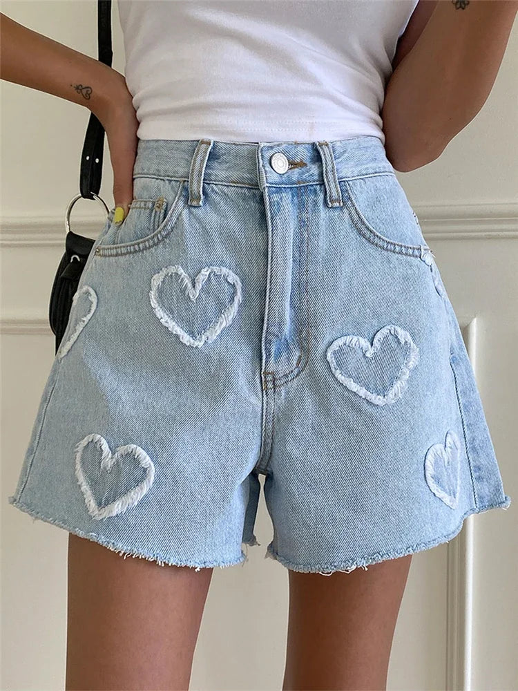 PATRICE HIGH WAIST DENIM SHORTS