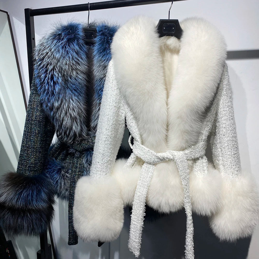 ANNA TWEED FOX FUR COAT