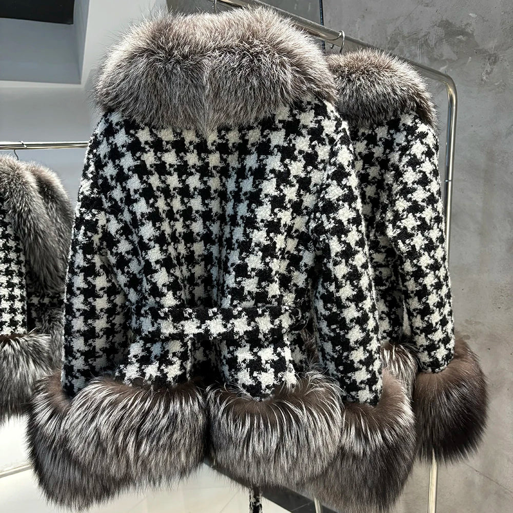 ANNA TWEED FOX FUR COAT