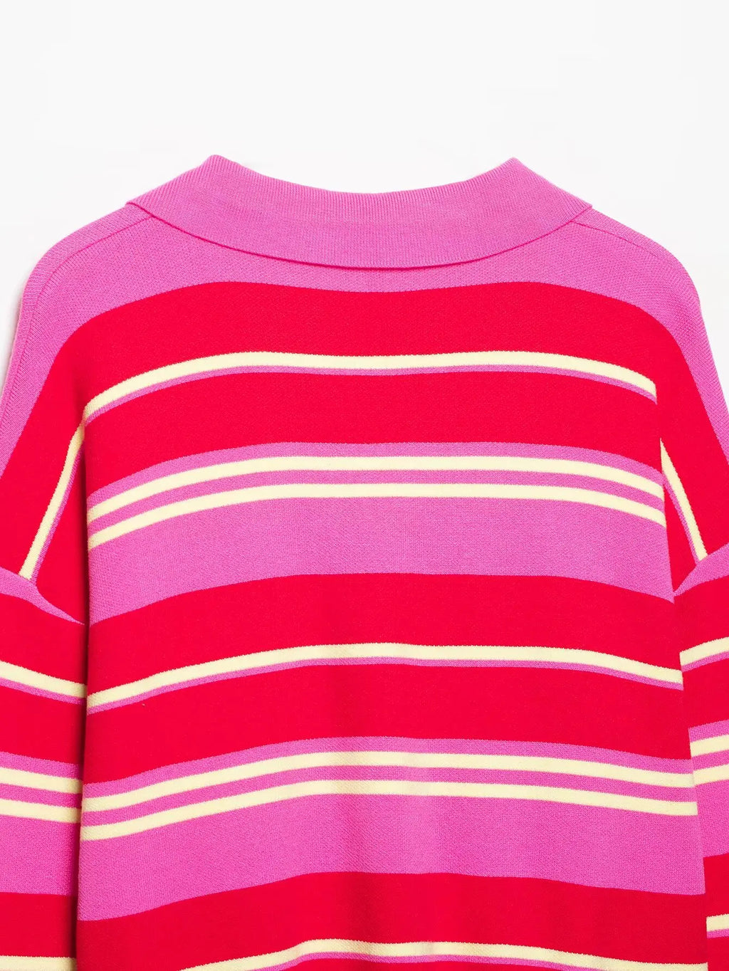 Joelene Striped Polo Collar Knit Sweater