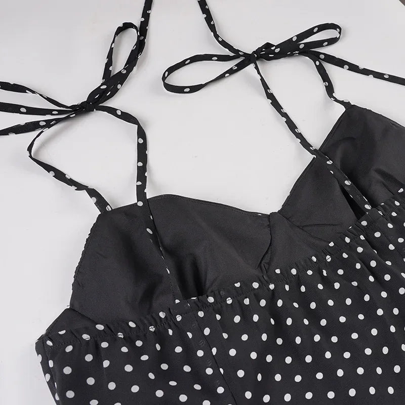 NADIA POLA DOT MIDI DRESS