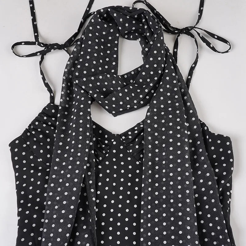 NADIA POLA DOT MIDI DRESS