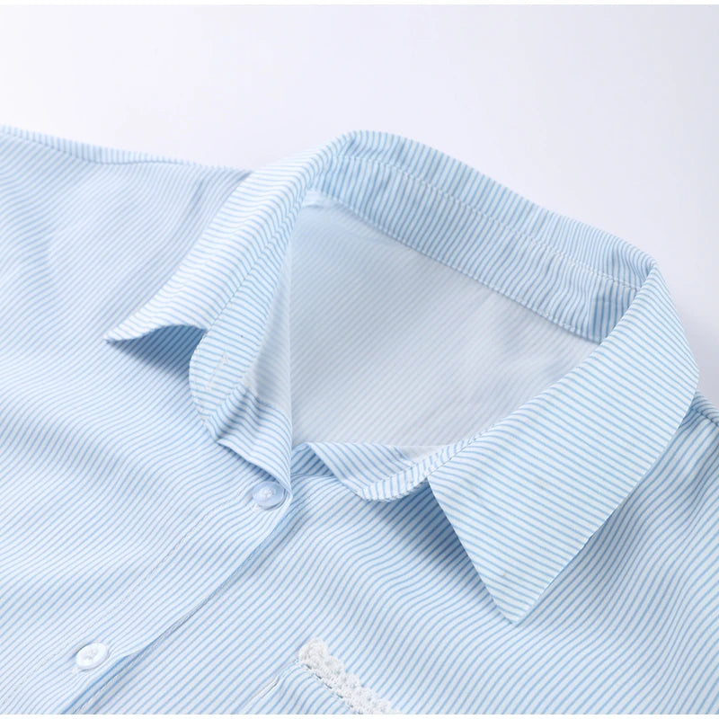 SOLENE STRIPED TWO PIECE SET BLUE