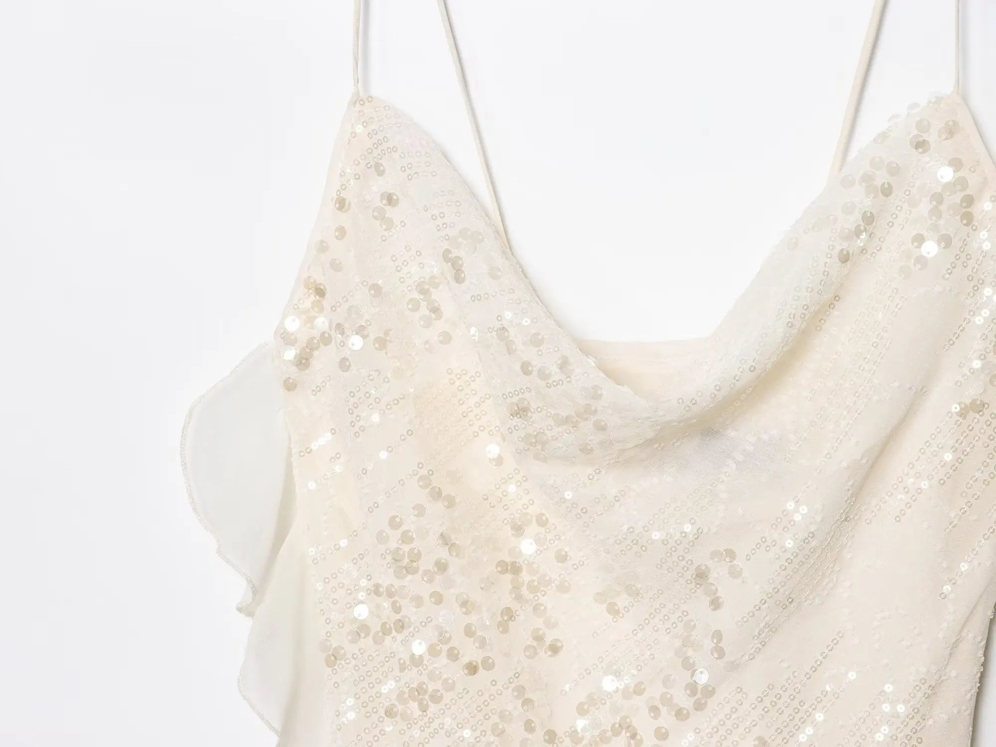 LELI SEQUIN RUFFLE MINI DRESS