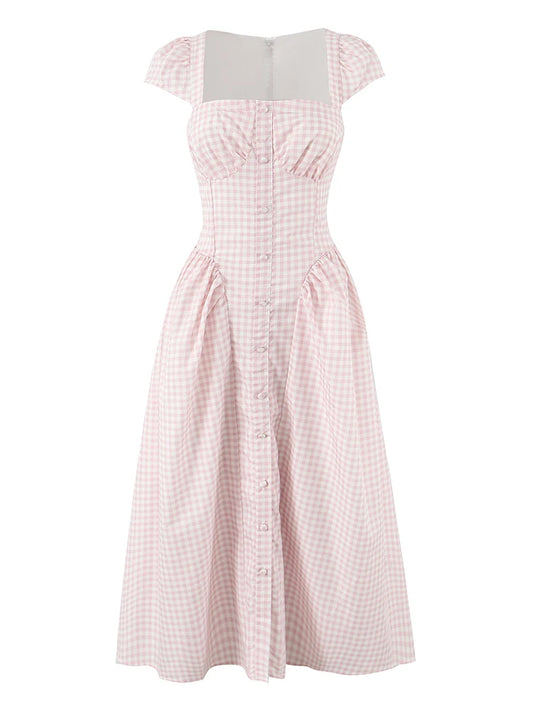 JOARDA PLAID MIDI DRESS