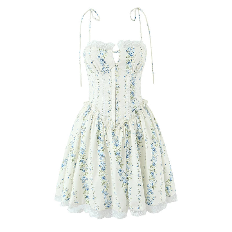 IRIS FLORAL MINI DRESS