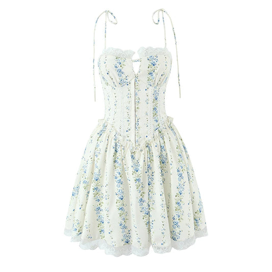 IRIS FLORAL MINI DRESS