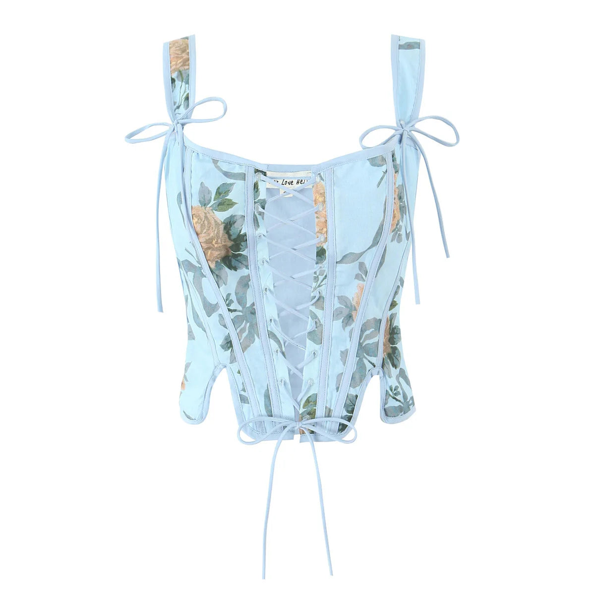 PENY FLORAL LACE UP TOP