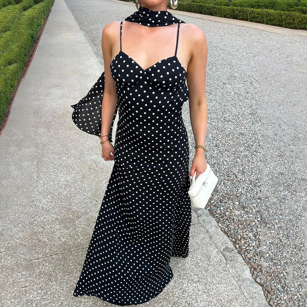 MARIA POLKA DOT MAXI DRESS