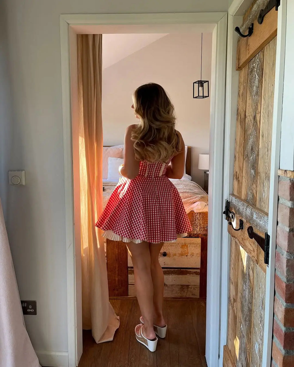 MADDIE PLAID MINI DRESS