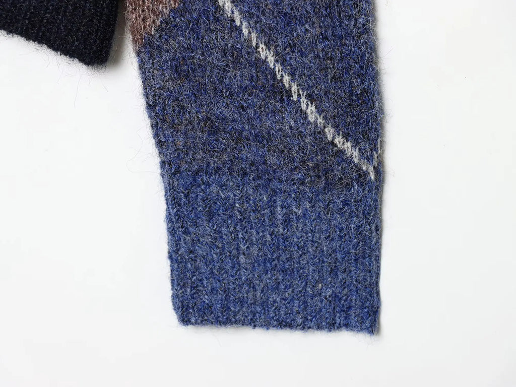 Alene Oversized Argyle Knit Sweater