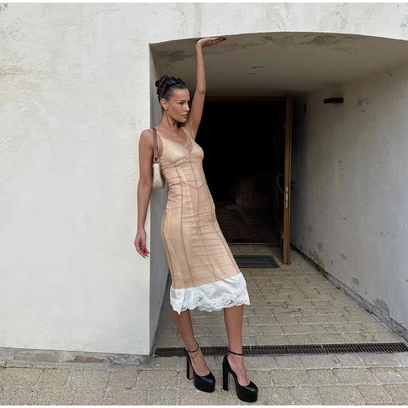 LEAH MESH MIDI DRESS