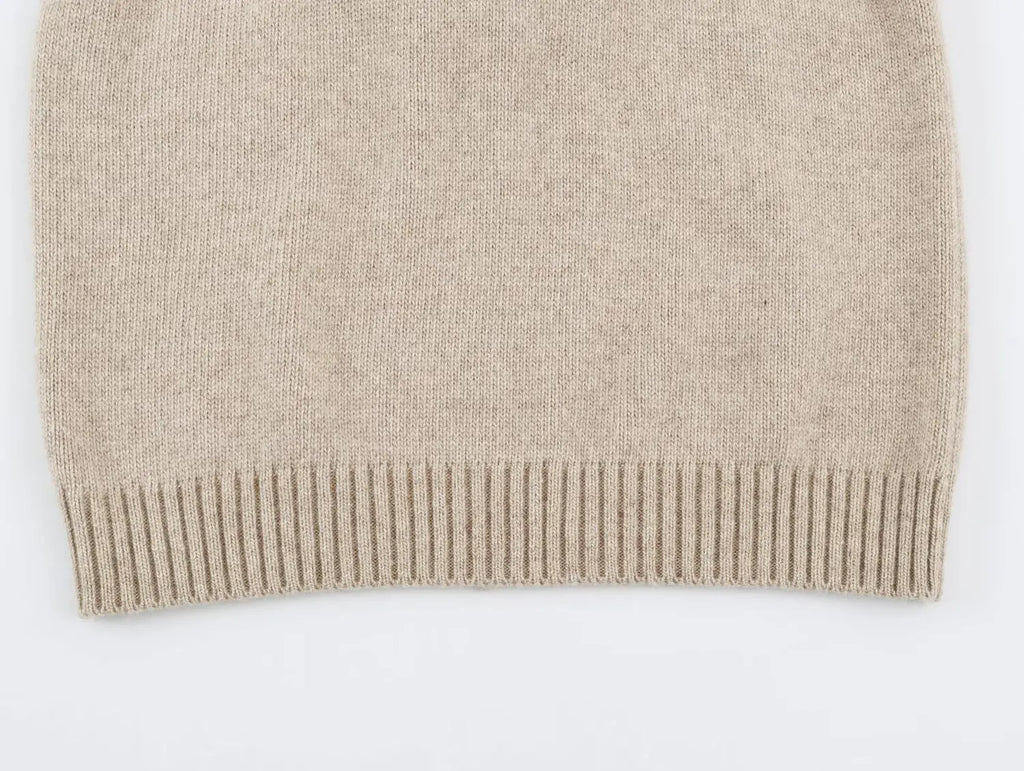 Anna Vintage Casual Hooded Knit Vest
