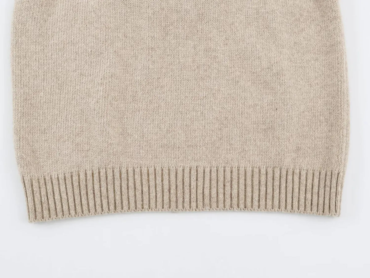 Anna Vintage Casual Hooded Knit Vest