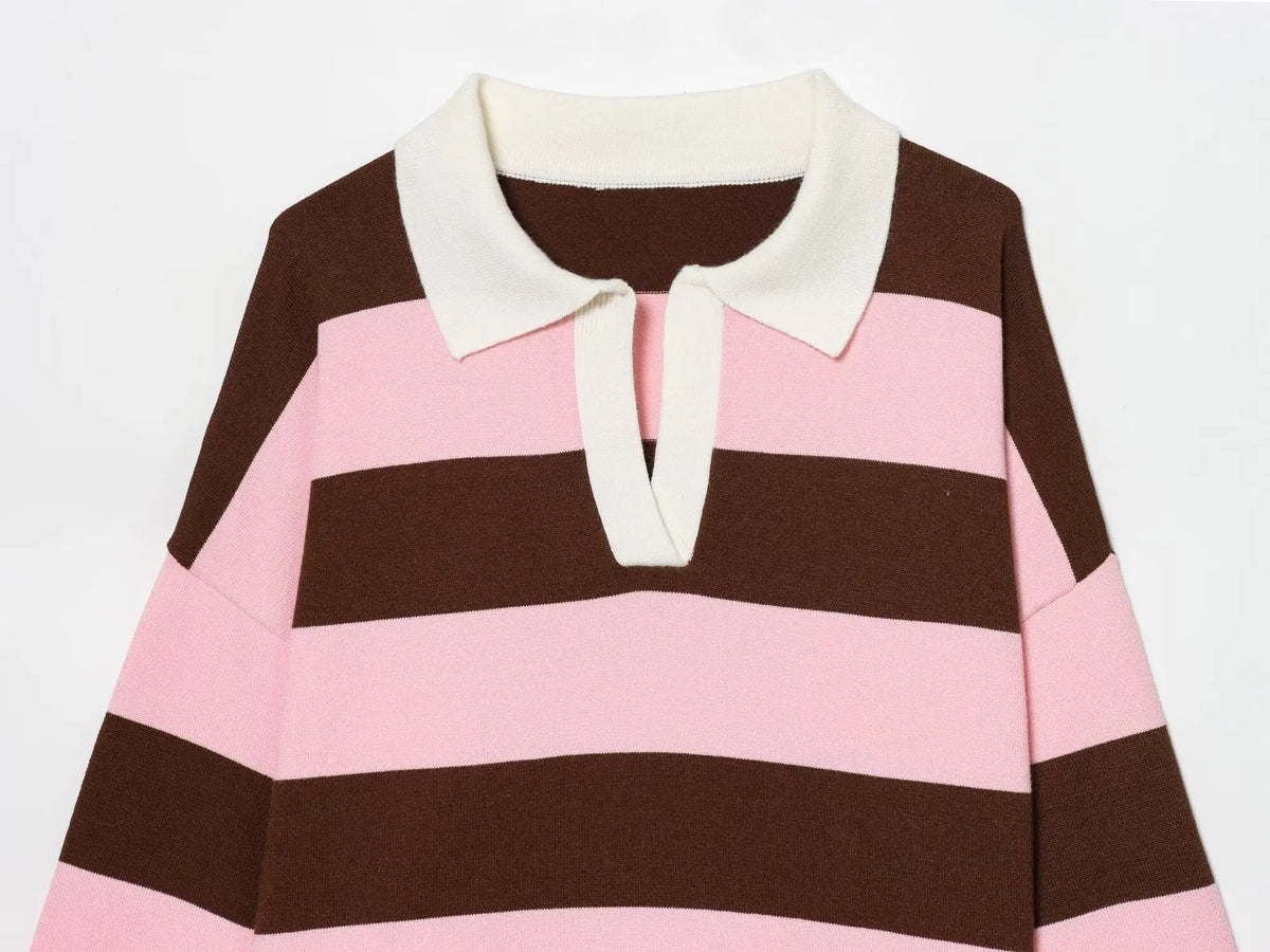 Maia Polo Striped Sweater