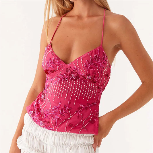 MELINDA SEQUIN CROP TOP