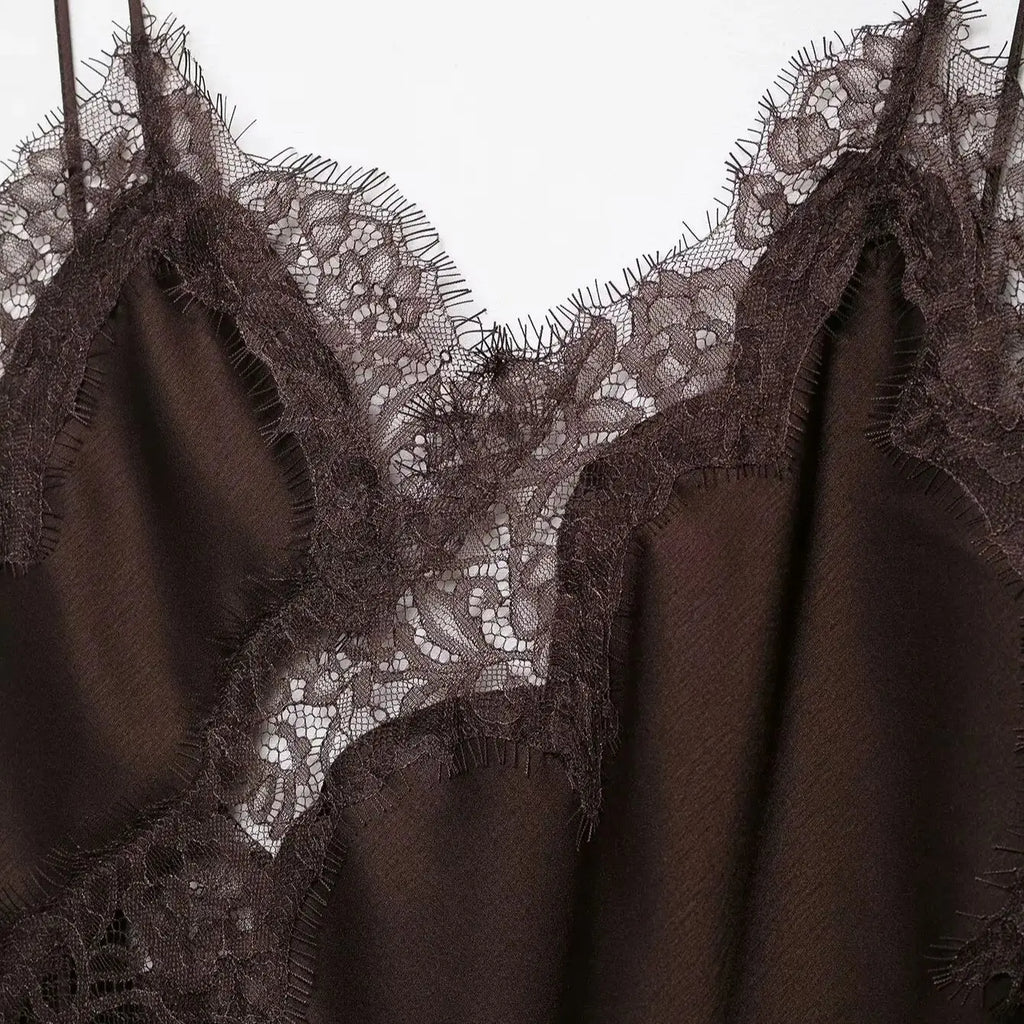 AMAYA LACE SATIN DRESS