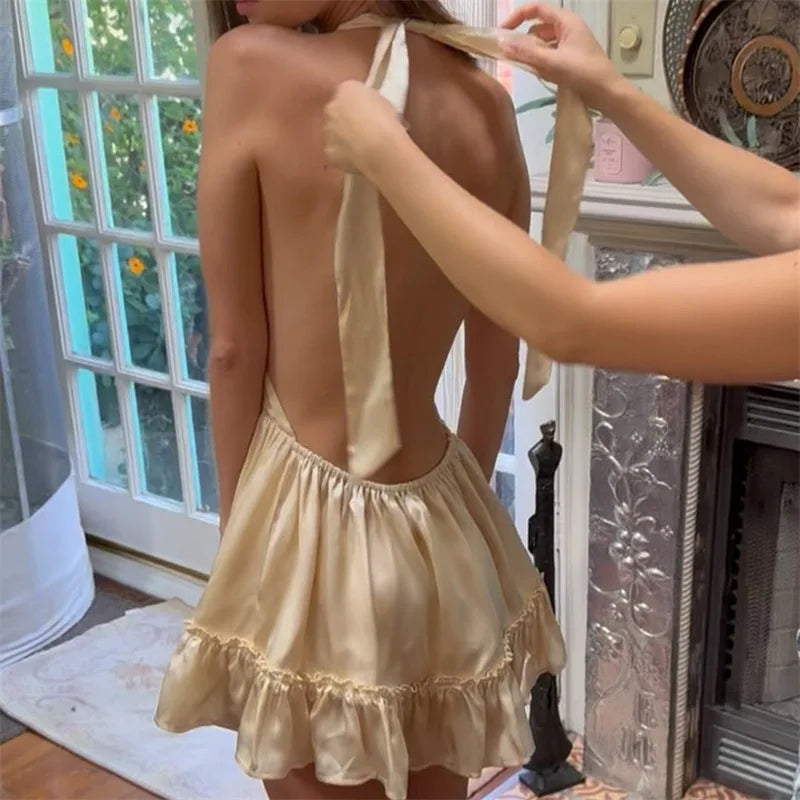 MARGARET SATIN MINI DRESS