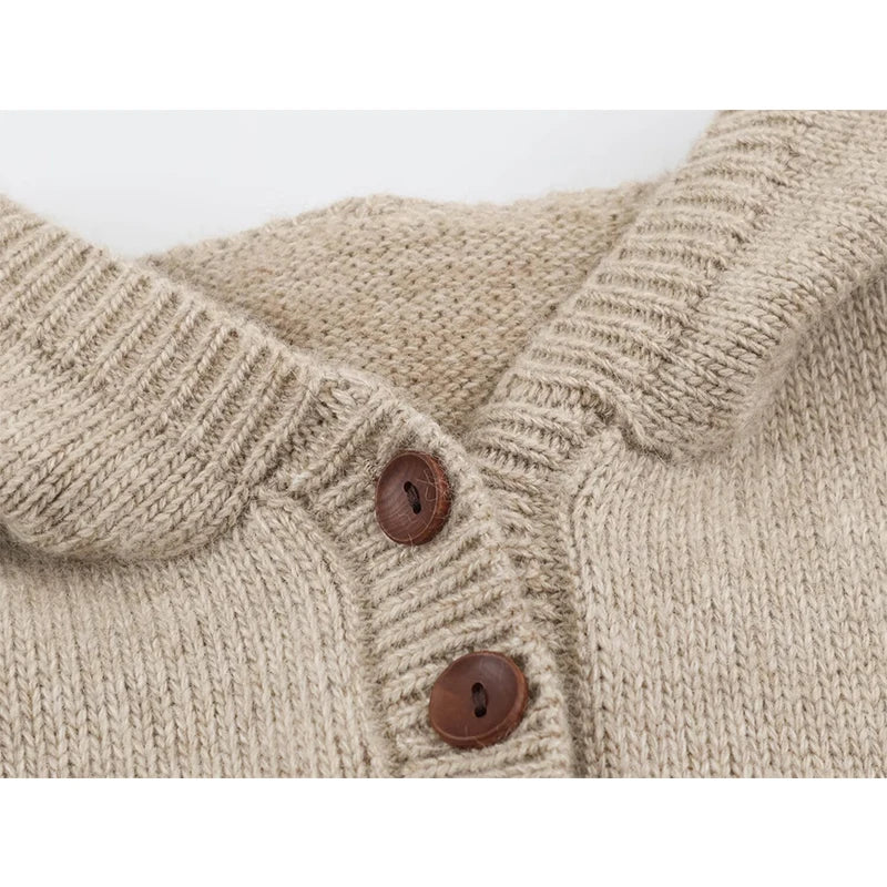 Anna Vintage Casual Hooded Knit Vest